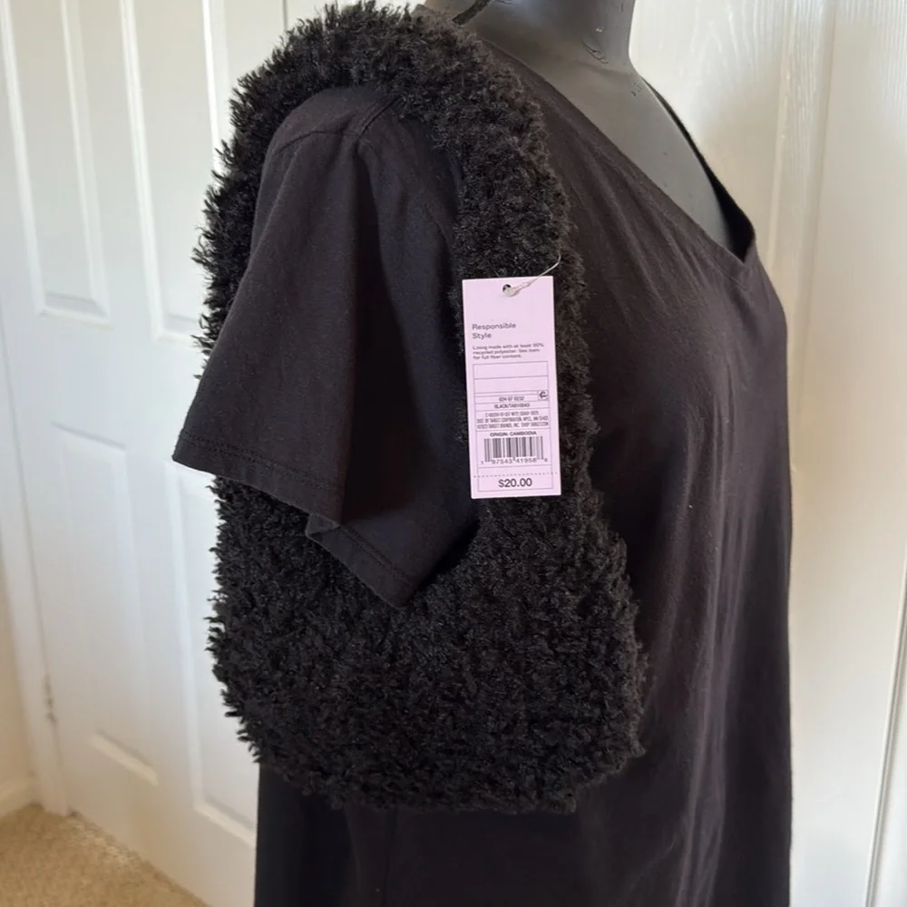 New! Slouchy Faux Fur Hobo Shoulder Handbag - Wild Fable, Black